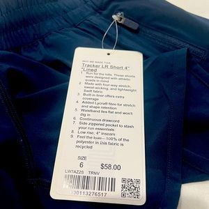 Lululemon Tracker LR Short 4” *Lined